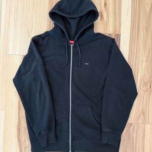 Supreme Black Box Logo Zip-Up Hoodie – XL – 100% Cotton – Good Condition